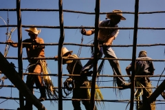 Men thatching roof, San Diego de Los Baños, 2005